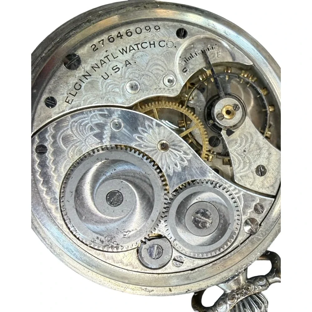 Vintage Elgin Pocket Watch Philadelphia Victory Case Non Working Parts Repair